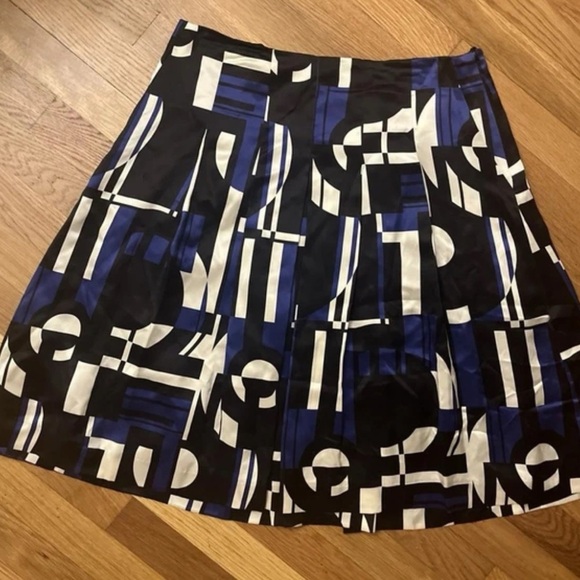 Ralph Lauren Black and Blue A-Line Skirt 100% silk size 10 - Picture 5 of 5